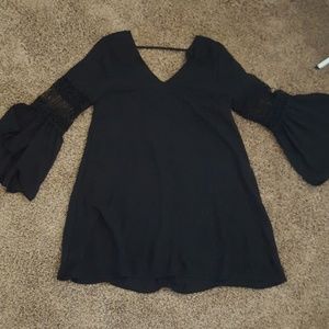 Black dress with bell sleeves